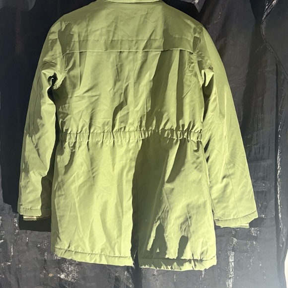 Olive Green Parka with White Lining - Picture 4 of 7